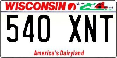 WI license plate 540XNT