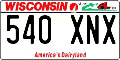 WI license plate 540XNX