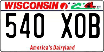 WI license plate 540XOB