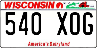 WI license plate 540XOG