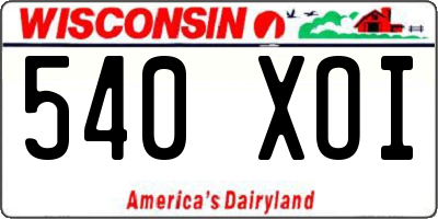 WI license plate 540XOI