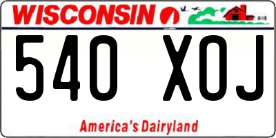 WI license plate 540XOJ
