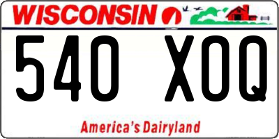WI license plate 540XOQ