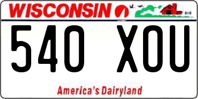 WI license plate 540XOU