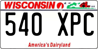 WI license plate 540XPC
