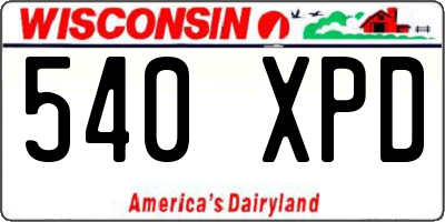 WI license plate 540XPD