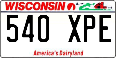 WI license plate 540XPE