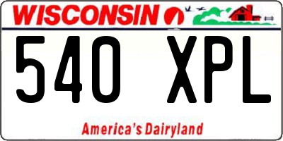 WI license plate 540XPL