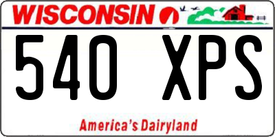 WI license plate 540XPS