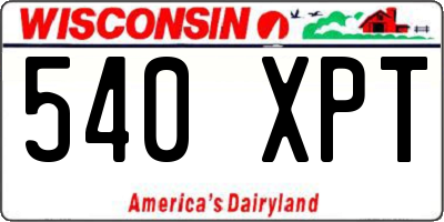 WI license plate 540XPT