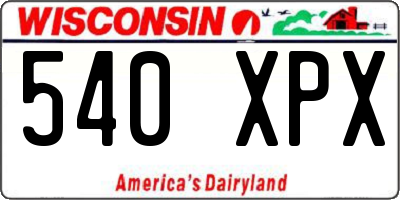 WI license plate 540XPX