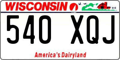 WI license plate 540XQJ