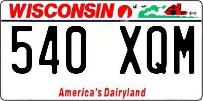 WI license plate 540XQM