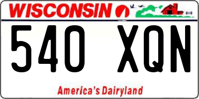 WI license plate 540XQN