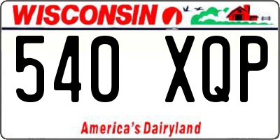 WI license plate 540XQP