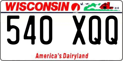 WI license plate 540XQQ