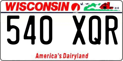 WI license plate 540XQR