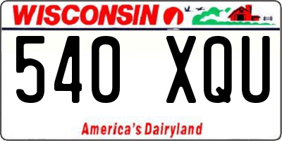 WI license plate 540XQU
