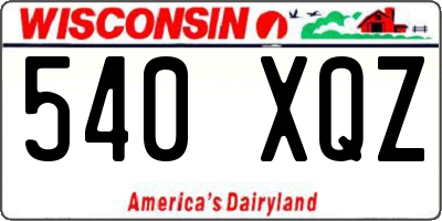 WI license plate 540XQZ