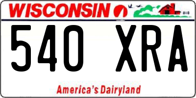 WI license plate 540XRA