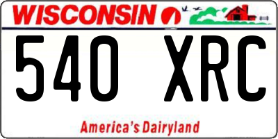 WI license plate 540XRC
