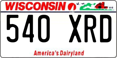 WI license plate 540XRD