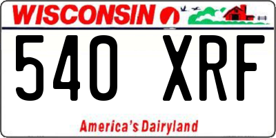 WI license plate 540XRF