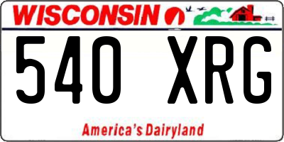 WI license plate 540XRG