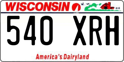 WI license plate 540XRH