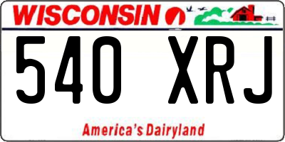 WI license plate 540XRJ