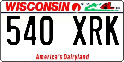 WI license plate 540XRK