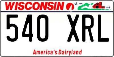 WI license plate 540XRL