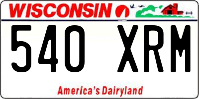 WI license plate 540XRM