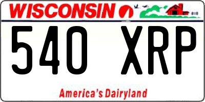 WI license plate 540XRP