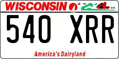 WI license plate 540XRR