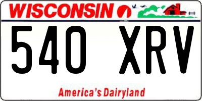 WI license plate 540XRV