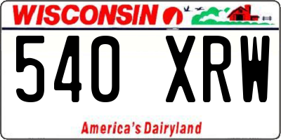 WI license plate 540XRW