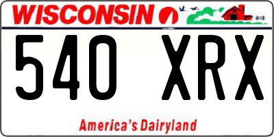 WI license plate 540XRX