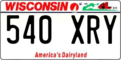 WI license plate 540XRY