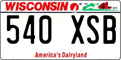 WI license plate 540XSB