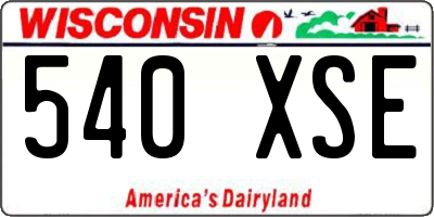 WI license plate 540XSE