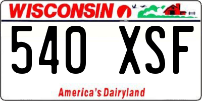 WI license plate 540XSF