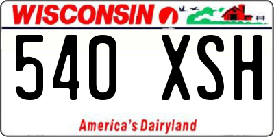 WI license plate 540XSH