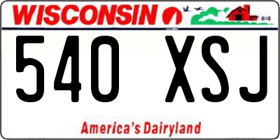 WI license plate 540XSJ