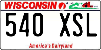 WI license plate 540XSL