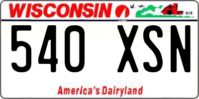 WI license plate 540XSN