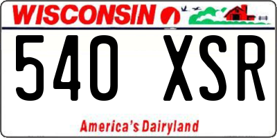 WI license plate 540XSR
