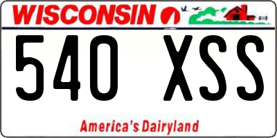 WI license plate 540XSS