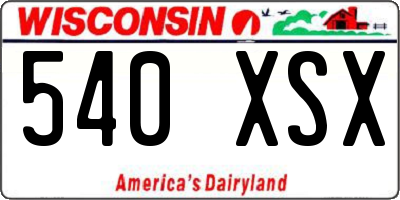 WI license plate 540XSX