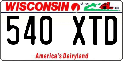 WI license plate 540XTD